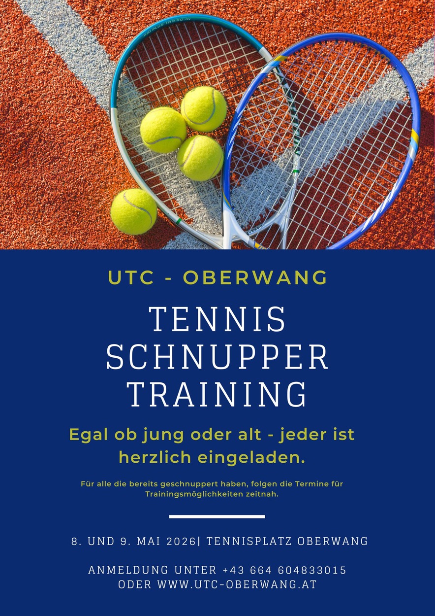 Schnuppertraining Anmeldung auf eTennis unter Veranstaltungen Möglich